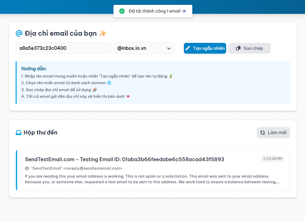 Temporary Email Server screenshot